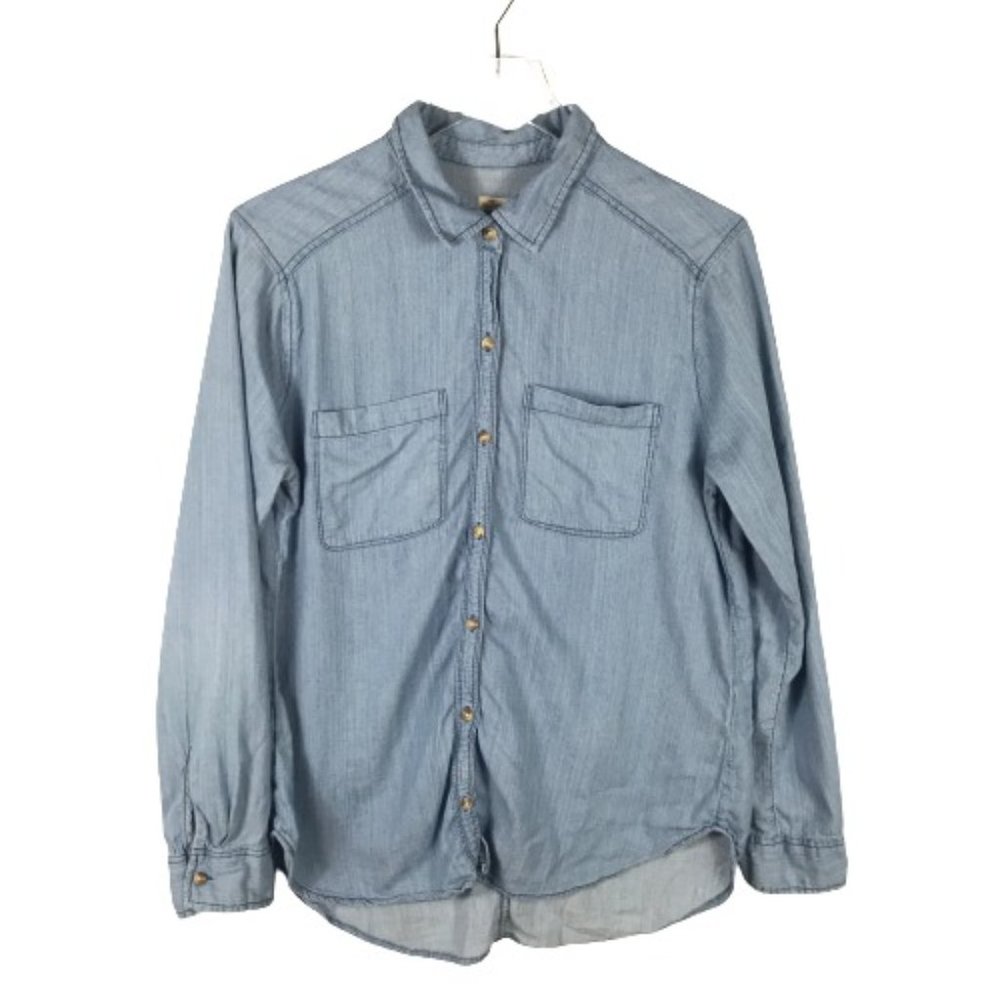 Hollister Button Down Shirt Size M Blue Soft Denim